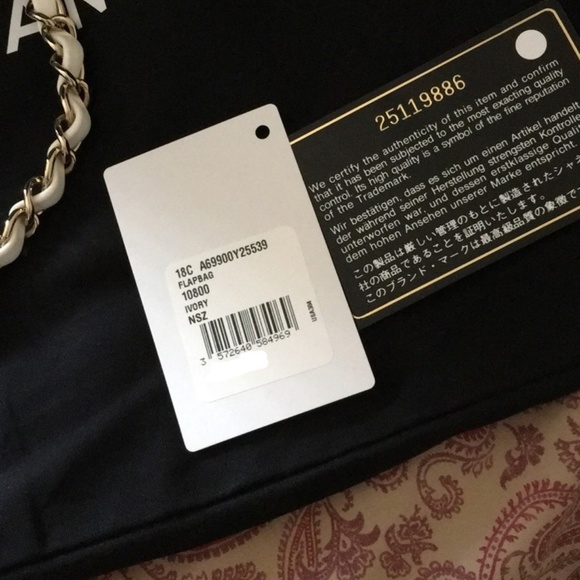 100% Auth Chanel Rectangle Mini Chevron Lambskin - Picture 7 of 7